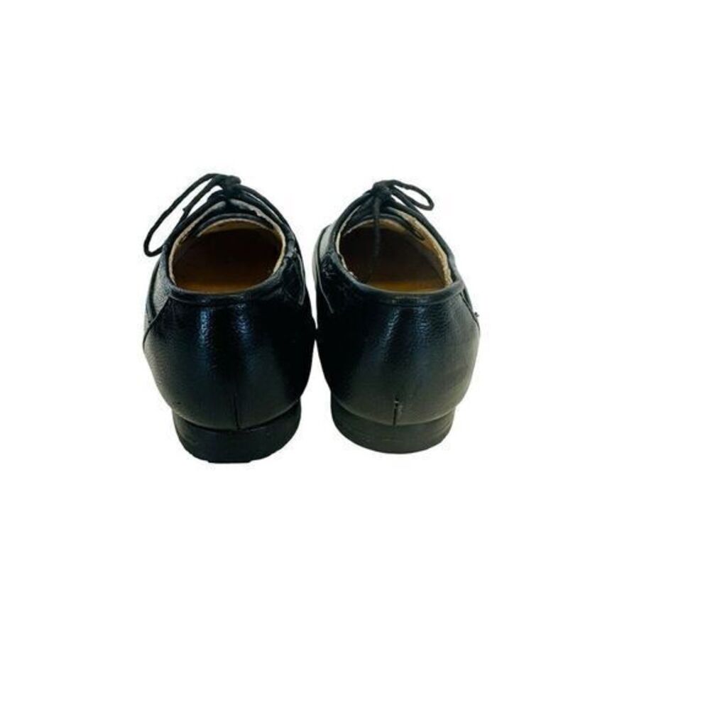 Vintage Louis Carmini Volpe Black Leather Childs Shoes 6 1/2 Dress Shoe Retro - Picture 3 of 13